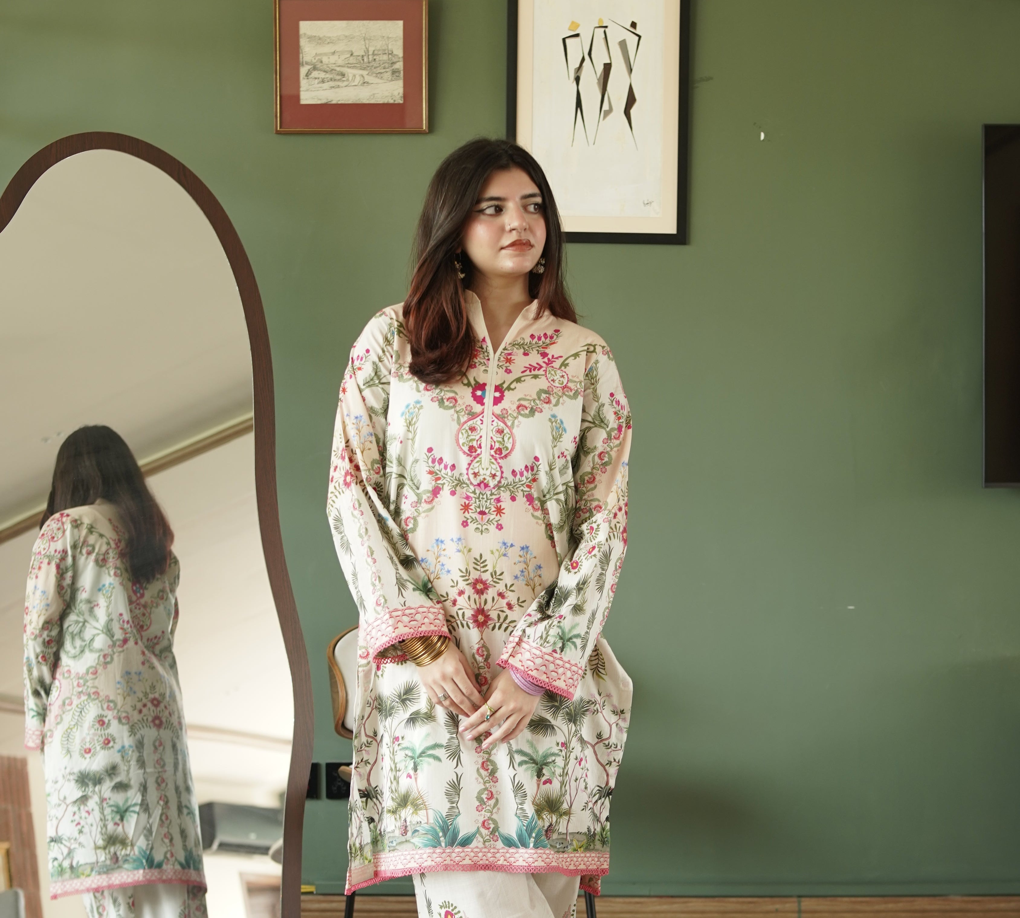 Floral Garden Lawn Co-ord Set - Back View