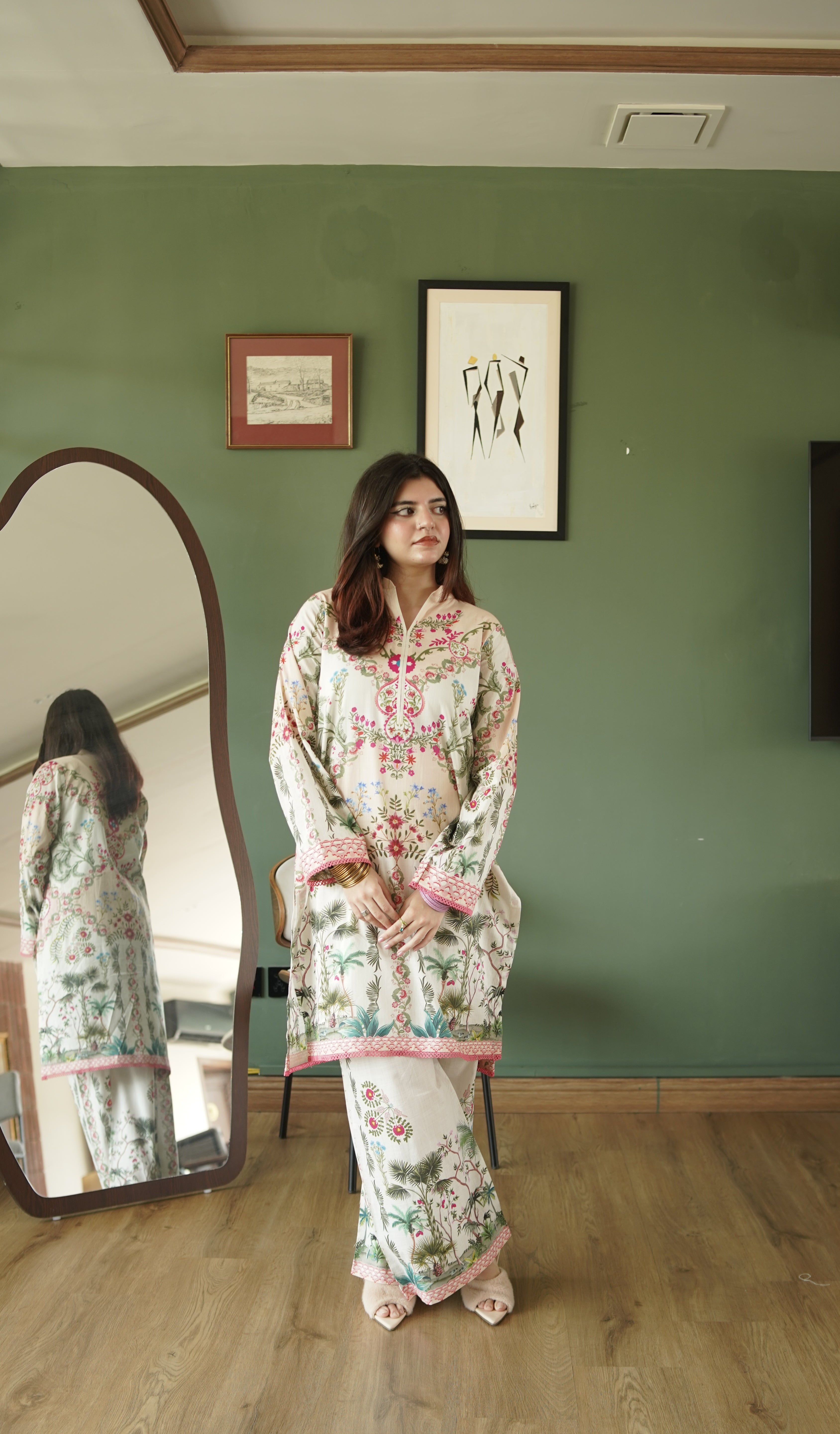 Floral Garden Lawn Co-ord Set - Back View