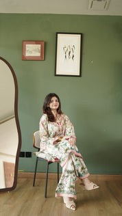Floral Garden Lawn Co-ord Set - Detail Shot